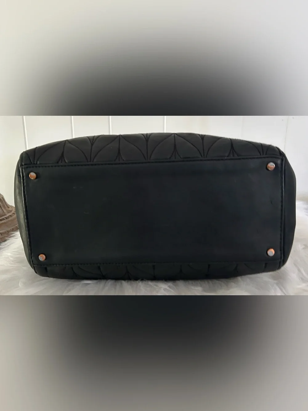 Kate Spade Black Quilted Leather Chain Shoulder Tote Bag Work Laptop bag